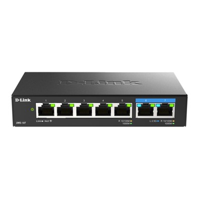 Switch Desk. D-Link DMS-107 5*GE/2*2.5GE retail DMS-107/E (0790069470240)