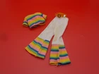 Vintage Barbie Clone Tressy Doll Bright Pink Striped Mod Outfit Bell Pants Top