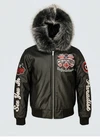JORDAN CRAIG CHICAGO BOMBER JACKET W/ HOOD (BLACK)