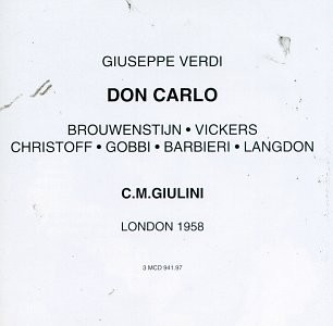 GIUSEPPE VERDI CARLO MARIA GIULINI NINO SANZOGNO - Don Carlo - 3 CD - Import