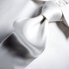 JOSEPH FEISS White Ice Solid Silk Woven Necktie TIE 56"L x 3.5"W