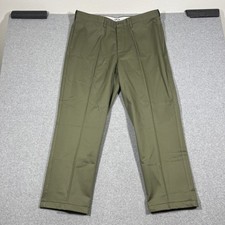 NWOT Lands End Men 38 Green Comfort Waist No Iron Chino Pants Traditional 299553