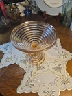 Vintage Anchor Hocking Pink Manhattan 5" Martini Glass Round Compote, Ribbed