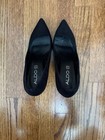 Aldo Stiletto High Heels Black Suede Size 6.5 Pointed Toe — photo 2