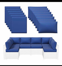 Blue 14-Piece Patio Sofa Cushion Set
