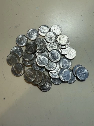 (1)  1955-S Roosevelt Dime UNC. BU 90% Silver from Original Bank Wrap Roll