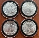 5 x 1 oz .999 Fine Silver Buffalo Rounds Golden State Mint Lot of 5 BU Coins