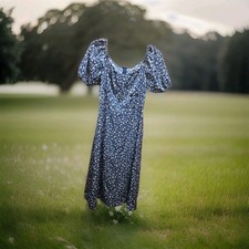 Women's SHEIN brand Ditsy Blue Floral Long Dress Polyester Size Small (4) NWOT