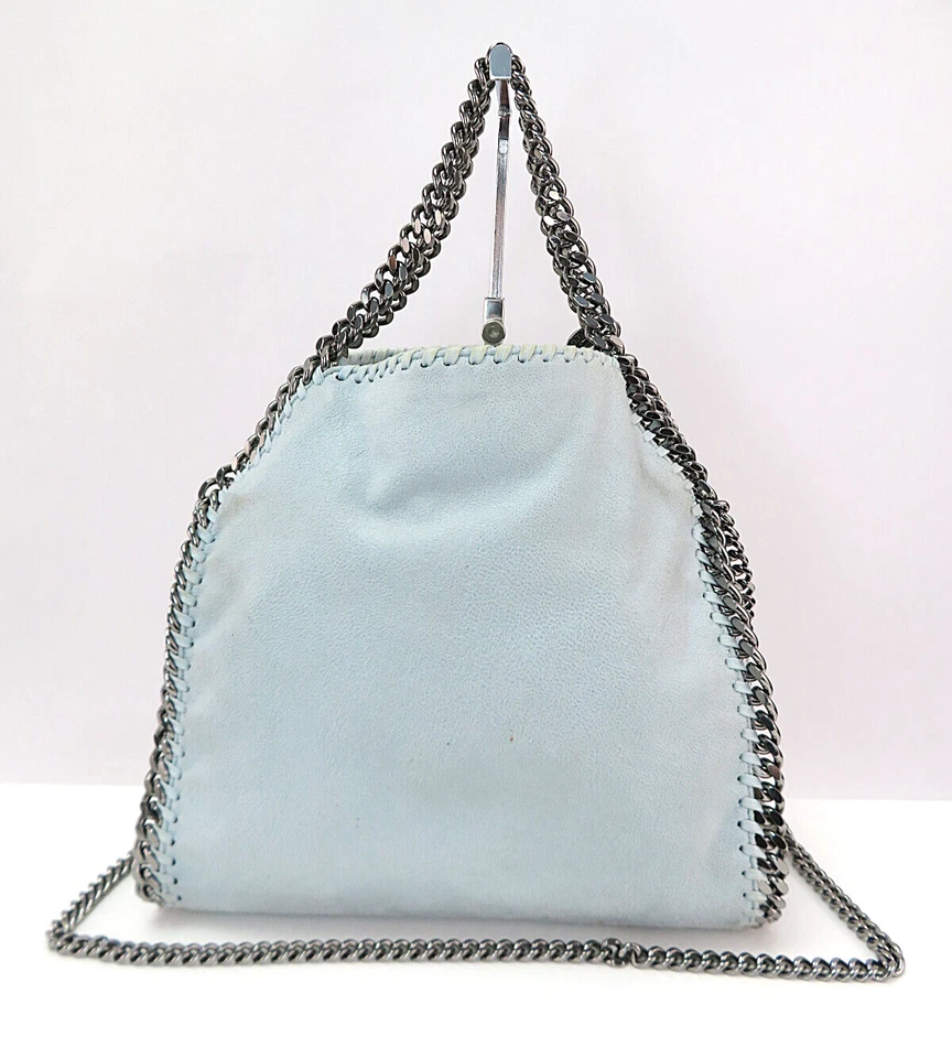 Aut STELLA McCARTNEY Falabella Blue Fabric 2-Way Hand Shoulder Bag Purse #60159 - Image 3 of 4