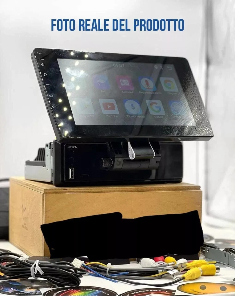 AUTORADIO ANDROID 9" POLLICI STEREO AUTO 1 DIN UNIVERSALE WIFI SCHERMO TABLET - Immagine 2 di 4