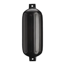 Single Inflatable Cylindrical 11" Diameter x 30" Black PVC Ribbed Boat Fender