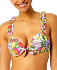SALT COVE Juniors PUSHUP Bikini Top Size Medium Floral