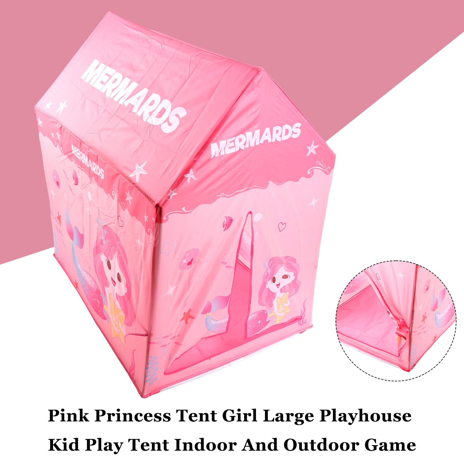 Pink Princess Tent Girl Large Playhouse Kid Play Tent Indoor And Outdoor Game