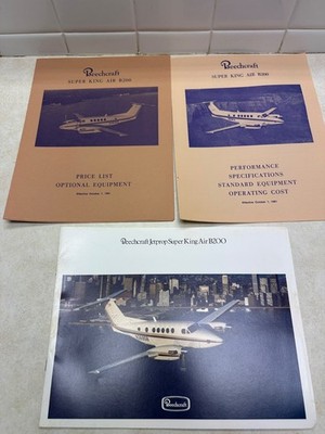 1981 Beechcraft Super King Air B200 Brochure, Price List, & Operating Costs