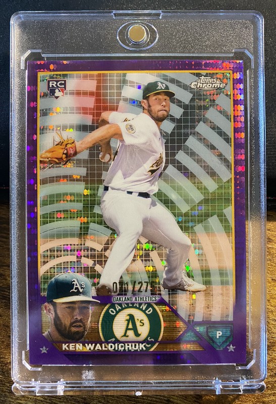 Ken Waldichuk 2023 ROOKIE Tops chrome Purple Holo/275. A’s ⚾️