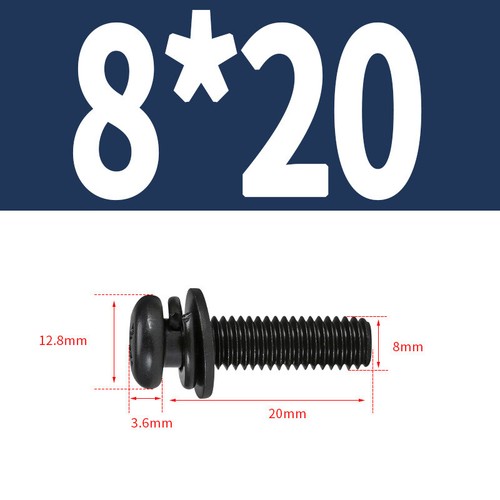 Black Steel Phillips Screws Bolts with Washers Metric M2 M2.5 M3 M4 M5 M6 M8 - Picture 65 of 71