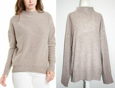 Magaschoni Funnel Neck Ultra Soft Cashmere Sweater in Pebble Heather sz S  328