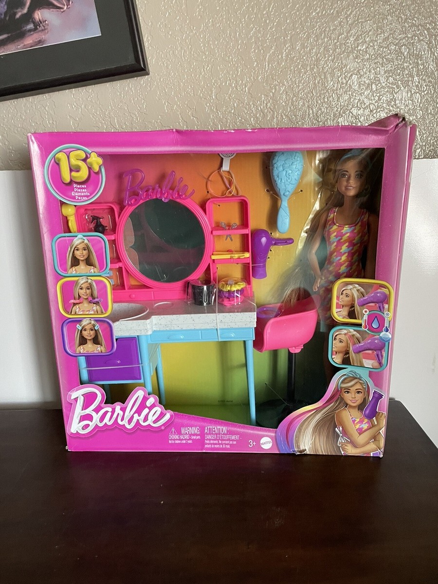 Barbie Doll Hair Salon Set Doll With Hair Color And Design Salon