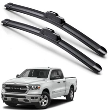 For 2019-2025 Dodge Ram 1500 2500 Windshield Wiper Blades J-HOOK Hybrid Silicone