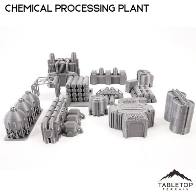 Mecha City Chemical Processing Plant - Small Scale Mech Wargames 6mm 8mm