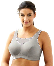 GLAMORISE Sz 38G Magic Lift Gray/pink/black trim Cami Soft Cup Sport Bra 1066