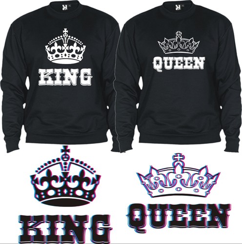 Felpe KING più QUEEN Re Regina divertente REGALO per coppia FIDANZATI  INNAMORATI | eBay
