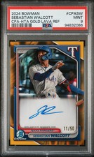 2024 Bowman Chrome Sebastian Walcott Gold Lava Refractor Auto 11/50 PSA 9 Mint