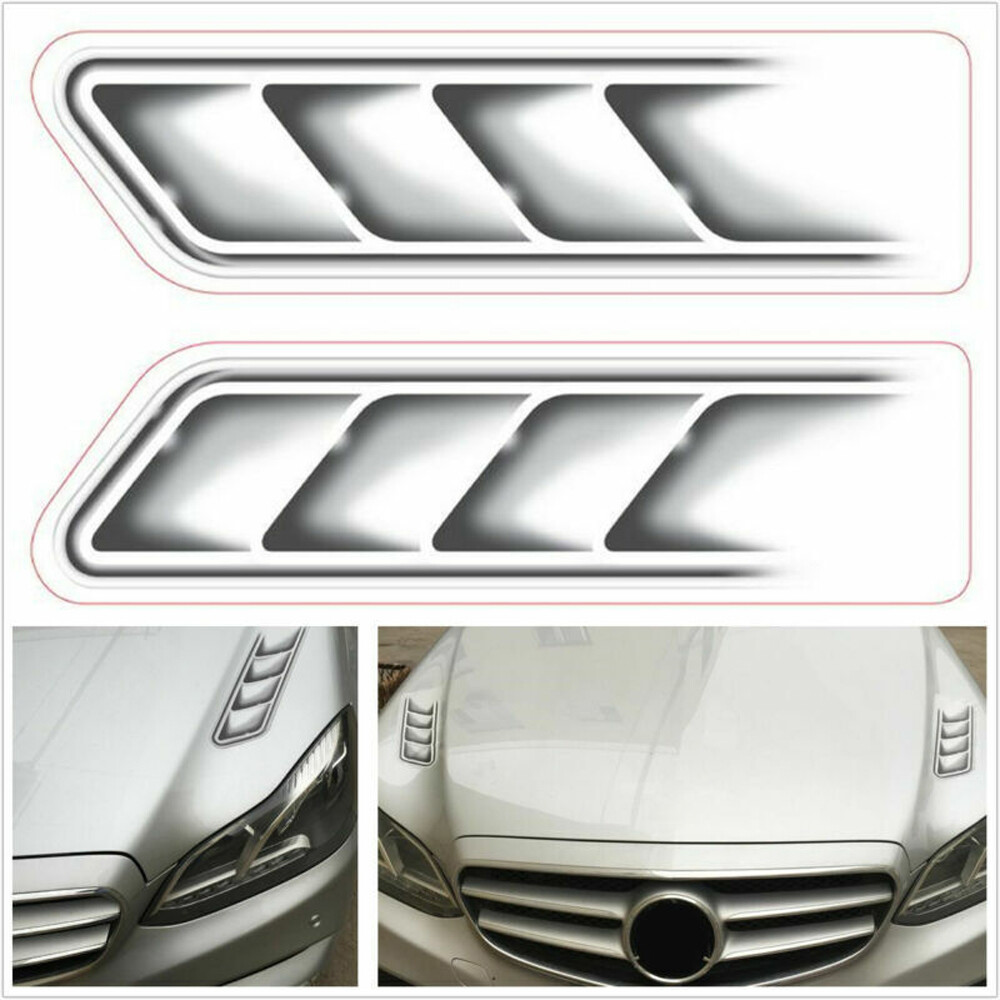 2x Universal 3D Car Sticker Waterproof Vent Air Flow Decals Sticker Accessories