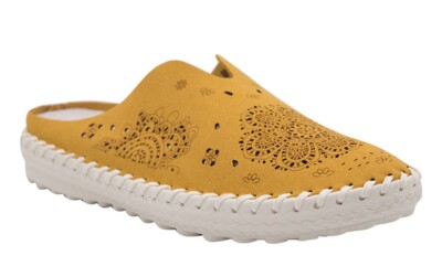 Footwear Mustard Mule Square Toe Mustard Ballerinas – Stelway