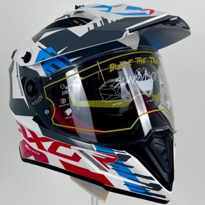 Axor X-Cross Adventure Dual Sport weiß/rot glänzend L Helm Ausstellungsstück markiert