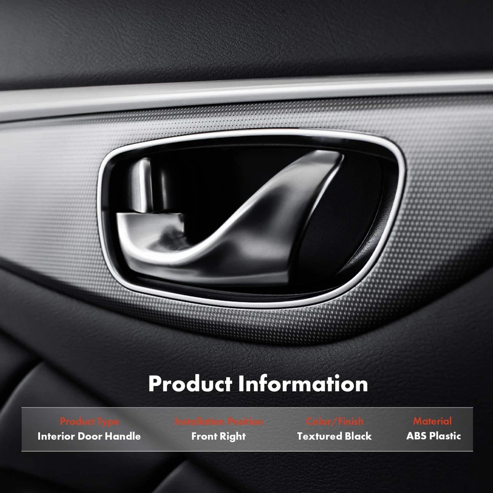 Manija de puerta interior delantera derecha negra con textura para International Harvester ProStar Foto 2 de 4