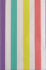 Springtime Colorful Easter Stripes Vinyl Flannel Back Tablecloth Var Sizes