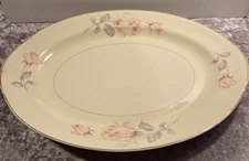 Homer Laughlin Rose 15-3/8" Platter - Eggshell Nautilus. (Chipped)