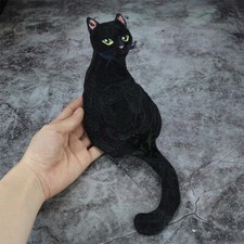Large Black Cat Embroidered Sew On Patch Applique 29cm for DIY Jackets  Bags