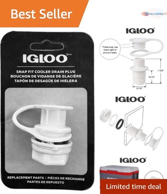 Replacment Triple Snap Drain Plug for 7/8 Inch Drain Holes - Durable Cooler Part