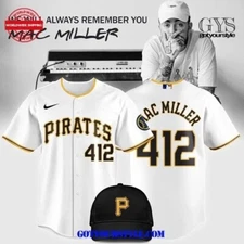 Yc Pittsburgh Pirate X Mac Miller 412 White Home Baseball Jersey