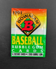 Bowman 1991 Baseball Bubble Gum + 14 Cards Pack - NEW