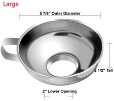 Stainless Steel Metal CANNING JAR FUNNEL fit Wide & Regular mOuth ALL Mason Jars