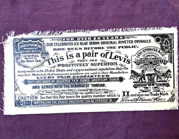 1927 Vintage Levi Strauss & Co Jeans Guarantee Ticket | eBay 1927 Vintage Levi Strauss & Co Jeans Guarantee Ticket | eBay