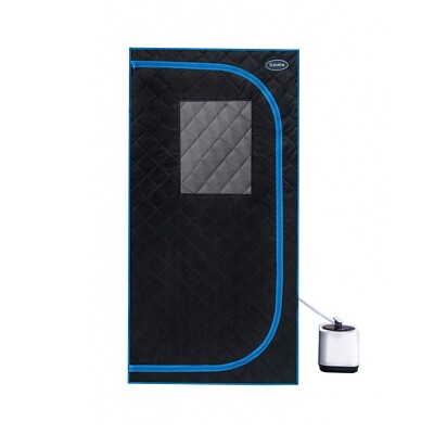 Portable Black Full Size Steam Sauna tent Personal Home Spa, with Steam Generato