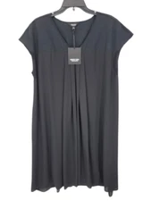 Simply Vera Wang Dress Womens XL Black Minimalist Bloom Mixed Media Sheath Flowy