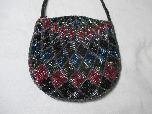 Borsa Da Sera In Paillettes E Rilievo Vintage – Pochette Blu Pavone, Con Catena, Per Feste E Matrimoni