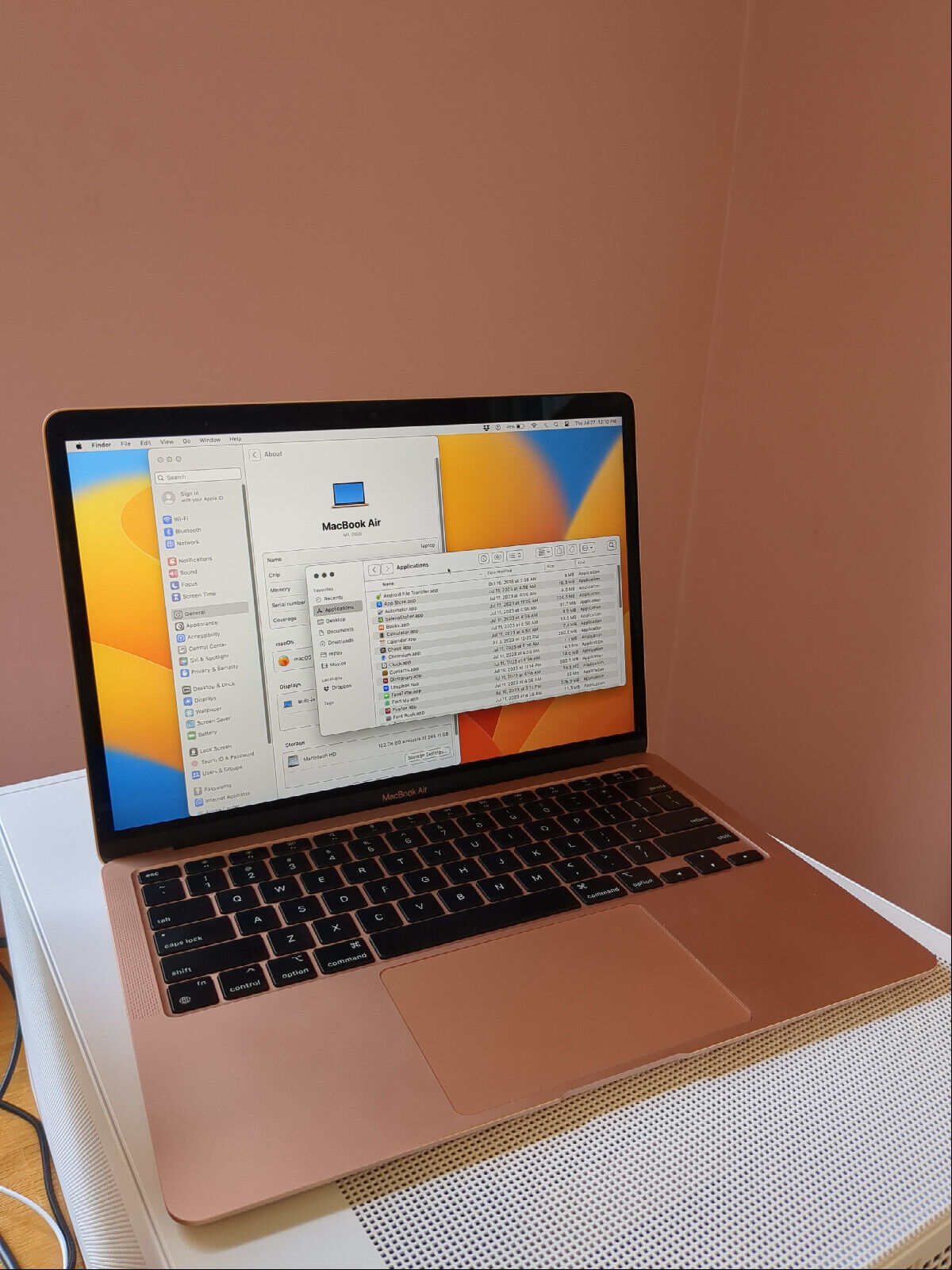 Apple MacBook Air M1 GB RAM GB SSD "  Excellent Gold 1