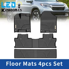 Front + Rear Floor Mats for 2017-2025 Honda Ridgeline Crew Cab All-Weather Liner