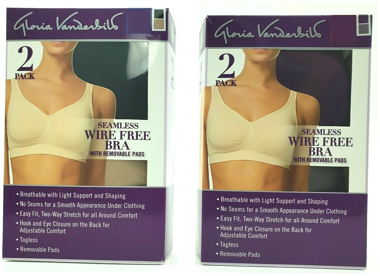 Gloria Vanderbilt 2PK Seamless Wire Free - tiendamia.com