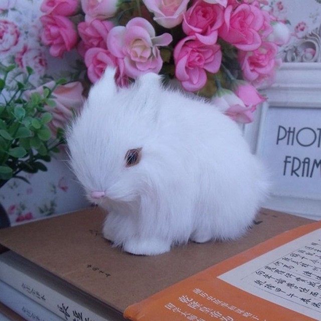 Small Fake Artificial Rabbit Bunny Realistic Imitation Taxidermy Home ...