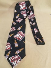 Bud Light Beer I Love You Man Tie Necktie Anheuser-Busch Black Beer Bottle Print