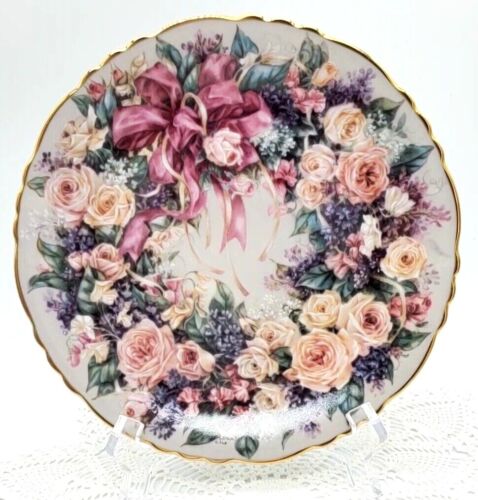 CIRCLE OF ELEGANCE Floral Greetings by Lena Liu Porcelain Plate