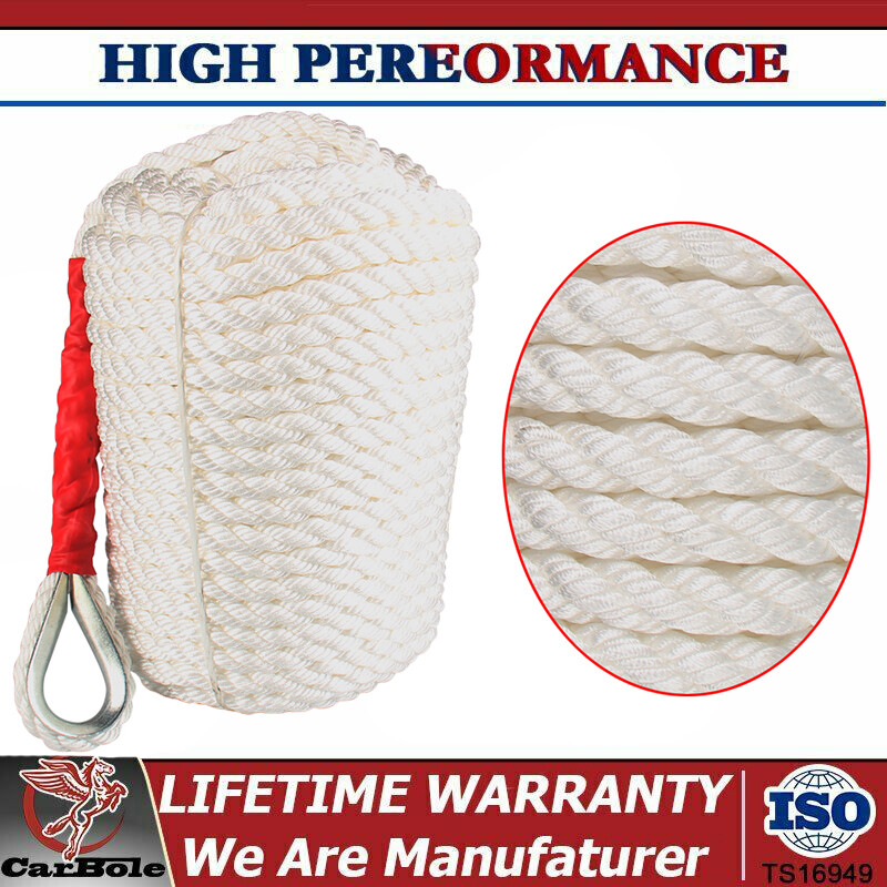 3/4 inch 200FT Twisted 3 Strand Nylon Anchor Rope Braided Boat Line w/ Thimble eBay