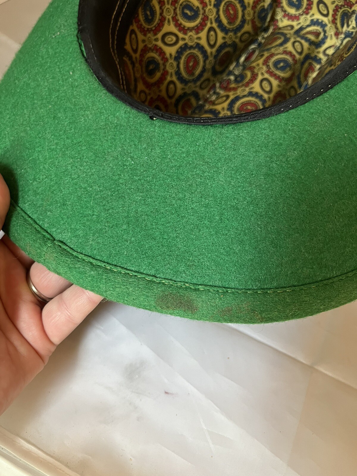 Vintage MSU Michigan State Spartans Felt Cowboy Hat Lined Size Large eBay